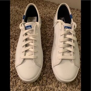 Keds white and blue leather sneakers 8m